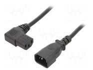 Cable; 3x0.75mm2; IEC C13 female angled right,IEC C14 male; PVC LIAN DUNG