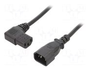 Cable; 3x1mm2; IEC C13 female angled right,IEC C14 male; PVC LIAN DUNG