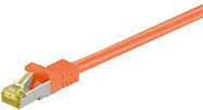 RJ45 Patch Cord CAT 6A S/FTP (PiMF), 500 MHz, with CAT 7 Raw Cable, orange, 0.25 m - LSZH halogen-free cable sheat, RJ45 plug (CAT6A), CU