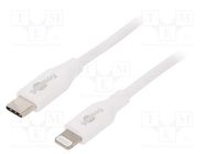 Cable; USB 2.0; Apple Lightning plug,USB C plug; 0.5m; white 