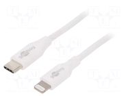 Cable; USB 2.0; Apple Lightning plug,USB C plug; 0.5m; white GOOBAY