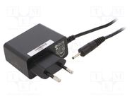 Power supply: switching; mains,plug; 12VDC; 1A; 12W; Plug: EU; black POS