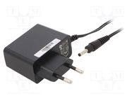 Power supply: switching; mains,plug; 12VDC; 1A; 12W; Plug: EU; black POS