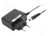 Power supply: switching; mains,plug; 12VDC; 1A; 12W; Plug: EU; black POS