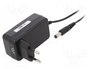 Power supply: switching; mains,plug; 12VDC; 2A; 24W; Plug: EU; 86.2% POS