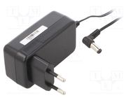 Power supply: switching; mains,plug; 24VDC; 1A; 24W; Plug: EU; black POS