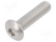 Screw; M4x16; 0.7; Head: button; hex key; HEX 2,5mm; ISO 7380 BOSSARD