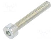 Screw; M4x25; 0.7; Head: cheese head; hex key; HEX 3mm; steel; zinc BOSSARD