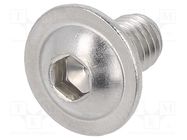 Screw; with flange; M6x10; 1; Head: button; hex key; HEX 4mm 