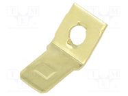 Terminal: flat; 6.4mm; 0.8mm; male; M3; screw; brass; angled 45° KEYSTONE