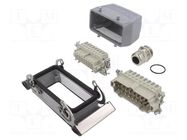 Connector: HDC; male + female; HE; PIN: 16; 16A; 500V; 16+PE; size 6 WEIDMÜLLER