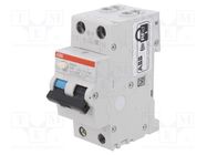 RCBO breaker; Inom: 20A; Ires: 30mA; Poles: 1+N; 230VAC; IP20; DS200 ABB