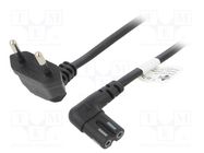 Cable; CEE 7/16 (C) plug angled,IEC C7 female angled; PVC; 1m Goobay