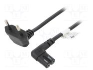 Cable; CEE 7/16 (C) plug angled,IEC C7 female angled; PVC; 2m Goobay