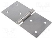 Hinge; Width: 120mm; stainless steel; H: 60mm; Holes pitch: 96/36mm ELESA+GANTER