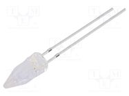 LED; 5mm; white warm; 500÷750mcd; 100°; Front: Rocket; 12VDC OPTOSUPPLY