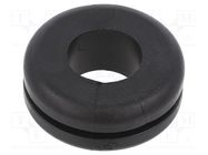 Grommet; Ømount.hole: 19mm; Øhole: 12mm; PVC; black; -30÷60°C 