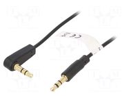 Cable; Jack 3.5mm 3pin plug,Jack 3.5mm 3pin angled plug; 1m Goobay