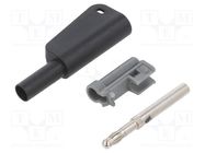 Connector: 4mm banana; 19A; 1kV; black; 1mm2; nickel plated STÄUBLI