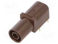 Connector: 4mm banana; socket; 24A; 33mm; brown; gold-plated CLIFF