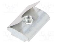 Nut; for profiles; Width of the groove: 10mm; stainless steel FATH