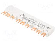 Busbar; 16mm2; Poles: 3; 690VAC; 250VDC; 6kV; Inom: 100A; fork ABB