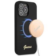 Guess GUHMP13LLSLMGBK iPhone 13 Pro / 13 6.1&quot; black/black hardcase Silicone Script Gold Logo MagSafe, Guess