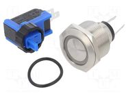 Switch: vandal resistant; Pos: 2; SPDT; 300mA/250VDC; IP65; ON-ON ONPOW