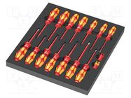 Kit: screwdrivers; insulated; 1kVAC; in a foam tray; 16pcs. 