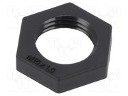 Nut; M16; polyamide; 22mm; black; Thread: metric; Pitch: 1.5 