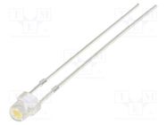 LED; 3mm; white warm; 1120mcd; 100°; Front: convex; 2.9V; -30÷85°C OPTOSUPPLY