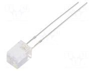 LED; white cold; rectangular; 5x5x7mm; 1560÷1800mcd; 140°; 20mA OPTOSUPPLY