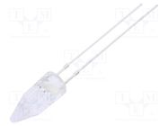 LED; 5mm; yellow; 500÷750mcd; 100°; Front: Rocket; 12V; No.of term: 2 OPTOSUPPLY