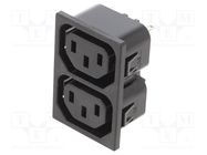 Connector: AC supply; female; socket; 250VAC; 10A; -40÷70°C BULGIN