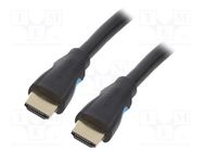 Cable; HDMI 2.0; HDMI plug,both sides; PVC; 1m; black; 30AWG 