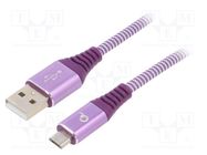 Cable; USB 2.0; USB A plug,USB B micro plug; gold-plated; 2m GEMBIRD