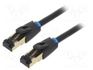 Patch cord; S/FTP; Cat 8; stranded; OFC; PVC; black; 1.5m; Cores: 8 VENTION