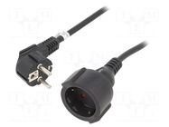 Extension lead; 3x1.5mm2; Sockets: 1; PVC; black; 3m; 10A Goobay