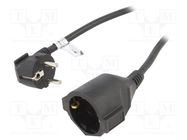 Extension lead; 3x1.5mm2; Sockets: 1; PVC; black; 5m; 10A Goobay