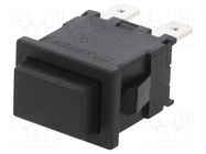 Switch: push-button; Pos: 2; SPST-NO; 15A/250VAC; 10A/125VDC E-SWITCH