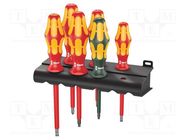 Kit: screwdrivers; insulated; 1kVAC; Phillips,slot; 6pcs. WERA