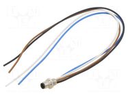 Connector: M5; socket; male; 707; 1A; 60V; PIN: 4; IP67; cables; 24AWG BINDER