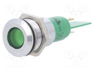 Indicator: LED; flat; green; 24VDC; 24VAC; Ø16mm; IP67; ØLED: 10mm CML INNOVATIVE TECHNOLOGIES