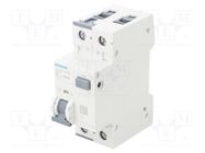 RCBO breaker; Inom: 6A; Ires: 30mA; Poles: 1+N; 230/400VAC; IP20 SIEMENS