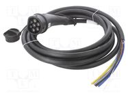 Cable: eMobility; 1x0.5mm2,5x6mm2; 480V; 22kW; IP44; wires,Type 2 HARTING