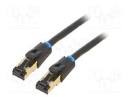 Patch cord; S/FTP; Cat 8; OFC; PVC; black; 3m; RJ45 plug,both sides VENTION