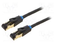 Patch cord; S/FTP; Cat 8; OFC; PVC; black; 1.5m; Cores: 8 VENTION