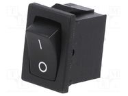 ROCKER; SPST-NO; Pos: 2; ON-OFF; 8A/250VAC; black; none; R1966 E-SWITCH