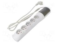 Plug socket strip: protective; Sockets: 5; 230VAC; 10A; grey HSK DATA