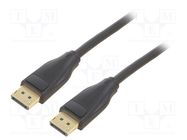 Cable; DisplayPort 1.4; DisplayPort plug,both sides; PVC; black VENTION